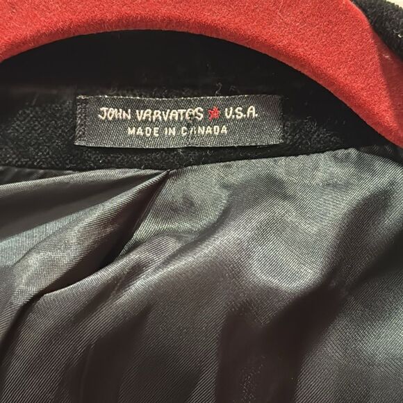 John Varvatos Black Textured Velvet Jacket Blazer Peak Collar 46R - Picture 4 of 16